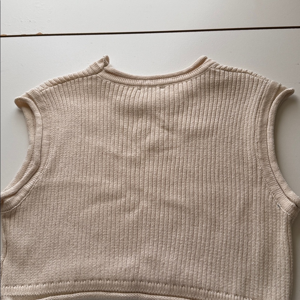 Very J Cream Ribbed Crop Top - Picture 3 of 3
